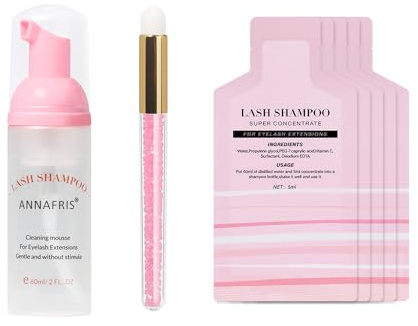 ANNAFRIS Wimpernverlängerung Shampoo Schaum Kit Bausatz Pinsel Reinigungsschaum Concentrate Mousse Wimpern Shampoo Lash Foam (Mousse 5Pcs-Set)