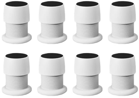 Rialzi per letto, 8 pezzi, 4,1 cm, regolabili, autoadesivi, per mobili, sollevatori in altezza, resistenti alzate per letto, alzate per tavoli, mobili, ideali per riporre oggetti (bianco)