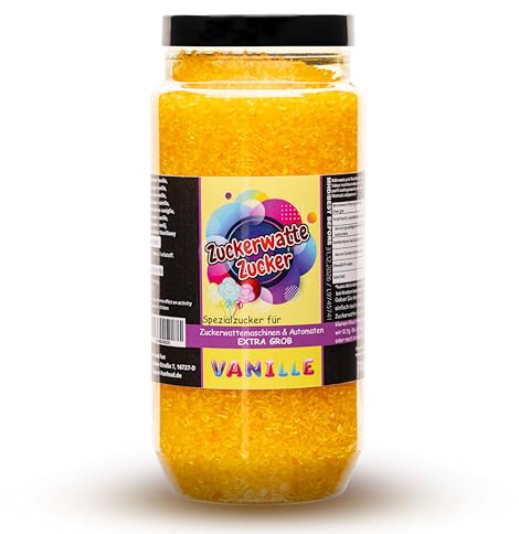 Premium Zuckerwattezucker Grob Dose Spezialzucker Kristalle (700 g, Vanille)