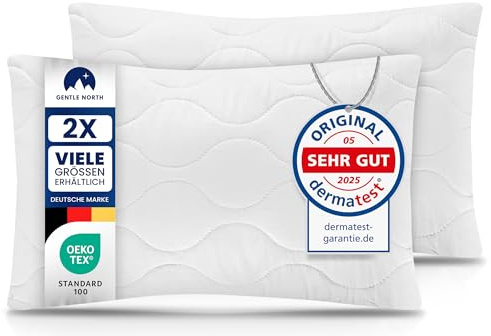 Gentle North Kopfkissen (30x50 cm groß) - 2er Set Kissen für Bett und als Dekokissen - Mit Reißverschluss für Füllung - Sofakissen - Zierkissen für Couch und Sofa - Ökotex - Waschbar bis 60° - Weiß