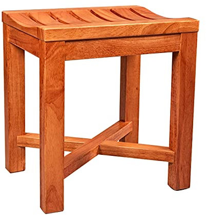 Tabouret de Banc de Douche d'angle avec étagère – Tabourets et bancs de Douche/Bain en Bois imperméables – Repose-Pieds de Salle de Bain, siège de Baignoire – Marche de Bain pour Petits espaces