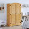 Cozynest Kiefer Kleiderschrank Mexiko-Stil Corona 2 Türen Garderobenschrank Schlafzimmerschrank Dielenschrank Holzschrank Schrank