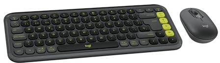 Logitech Pop Icon Combo, combinación de Teclado y ratón Bluetooth | Escritura cómoda, teclas/botones programables, clics discretos, Easy-Switch (3 disp.), QWERTY Español - Grafito