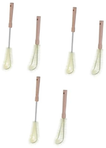 Healvian 6pcs Multipurpose Feeder Cleaning Brush Nylon Bristles for Bottle and Cup Cleaning