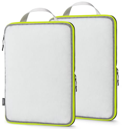 Cipway Kompression Koffer Organizer Set für Rucksack ，Netzgewebe Ultraleichte Packtaschen Packing Cubes Packwürfel Kofferorganizer Packtaschen Kleidertaschen für Reiseorganizer(schwarz, 2 Stück)