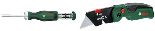 Bosch Home and Garden Bosch Ratschenschraubendreher mit Bit Magazin, 12-teilig + Klappmesser