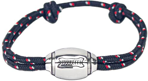 Ernestine - Bracelet rugby - taille ajustable, cadeau fête des pères papi - joueurs de rugby, avec breloque ballon de rugby - bracelet rugby XV de France pour hommes - cadeaux homme papi - rugbyman