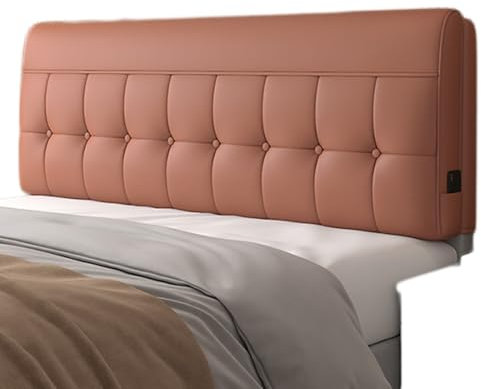 Tech Lesekissen aus Stoff mit Lendenwirbelstütze für Bett in voller Größe, 150 x 60 x 8 cm, Orange