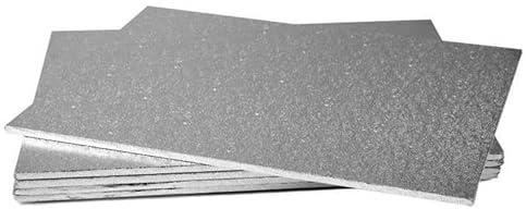 LARRYROO 8 x 4 Silver Rectangle Turned Edge Cake Board - For Yule Log, Fruit Cakes, Birthday Celebration Bakes & More (5)
