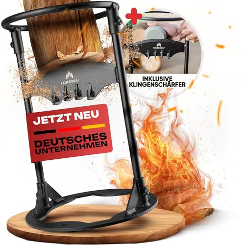 FEUERGRAF SplitX Holzspalter manuell - [inkl. Klingenschärfer] Brennholzspalter, manueller Holzspalter, Anzündholzspalter, Holz spalten - inkl. Anleitung