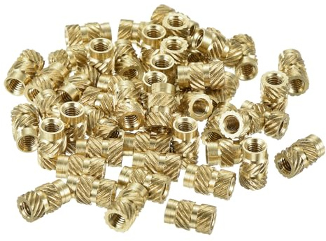 QUARKZMAN 160 Stück Gewindeeinsatz, Gerändelte Einpressmutter M3 x 8mm L x 5mm OD Einschmelzgewinde Innengewinde Messing Einbettungsmutter