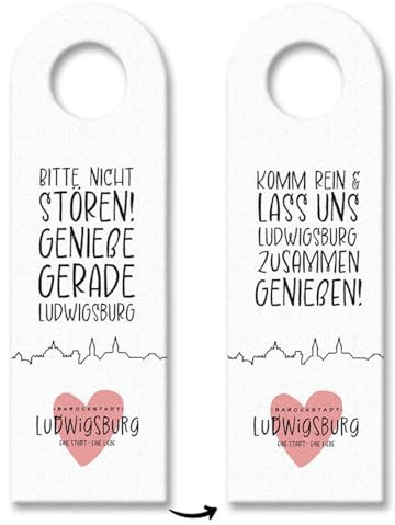 Ludwigsburg Türhänger mit Spruch auf Vorder- und Rückseite dekorativer Türanhänger - lustiger Spruch