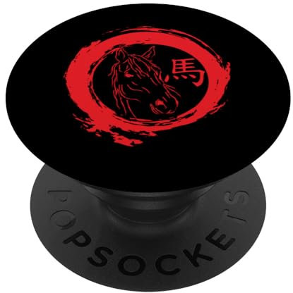 Signe du zodiaque chinois Dynamique du cheval PopSockets PopGrip Adhésif