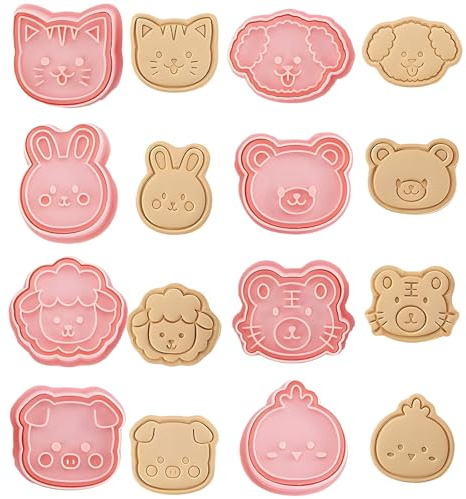 8 formine per biscotti a forma di animali, per bambini, biscotti, animali, formine per biscotti, formine per biscotti, biscotti e biscotti