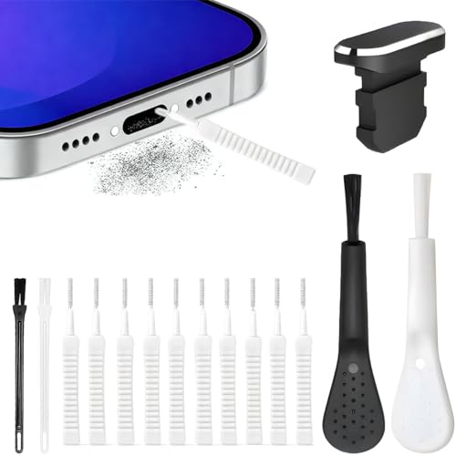 Limpiador de Teléfono Portátil, 15 Kit de Limpieza USB y Tipo C para Móviles, Kit Limpieza para Ordenador, Cepillos para Altavoces y Auriculares, Teléfonos, Cámaras, Pantalla