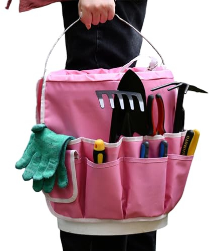 Sac À Outils De Jardinage – Sacs De Jardin En Tissu Oxford 600D, Support Organisateur De Seau De Grande Capacité | Outils De Jardin De Grandes Capacités Avec Base Et Poignées Épaissies, Pour Femmes Pa