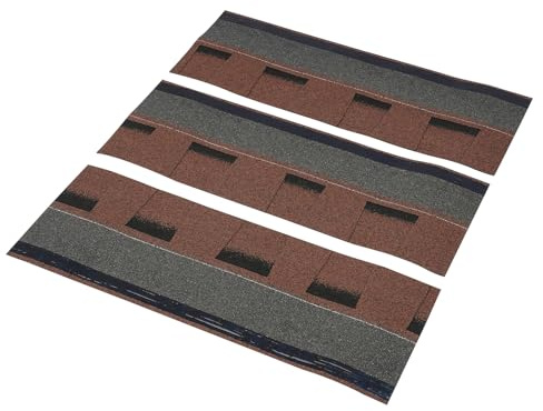 16 tejas de asfalto, tejas bituminosas, autoadhesivas y resistentes a la intemperie para cobertizos de jardín, cobertizos y garajes, 100 x 33,3 cm (marrón)