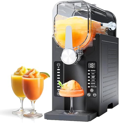 Suyaoquant Granitore Professionale da 1,6 L, Macchina per Granite, 200W, Bevande in da 15 a 30 Min, 6 modalità, Raffreddamento Adattabile, per Granite, Cocktail, Frappé, Milkshake e Succhi