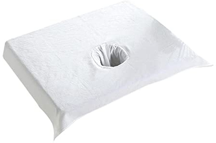 Whtkoph Drap Housse Massage Table Coton Drap Serviette Trou Têtière Drap Couverture Lit Esthétique Drap Salon Entretien Facile Finition Bordure Renforcée, Blanc