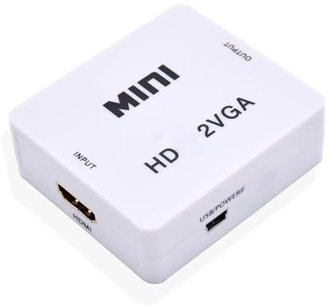 Adattatore HDMI a VGA 1080P, convertitore da maschio a femmina con uscita 3,5 mm for PC, laptop, HDTV, proiettore, DVD, switch(White)