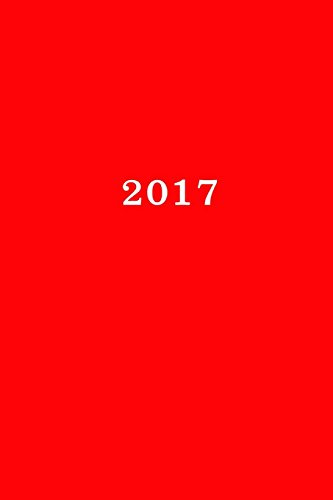 2017: Kalender/Dato bog: 1 uge på 2 sider, Format 6 x 9 (15,2 cm x 22,9 cm), Dække rød