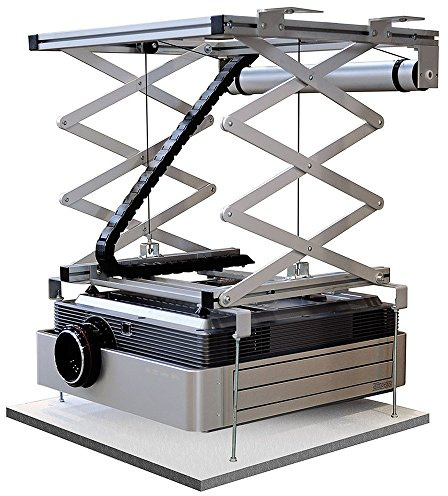 celexon elektrischer Beamer-Deckenlift PL1000 Plus | Hub max. 96cm ausfahrbar | höhenverstellbare Projektor-Halterung, bündiger Abschluss | für abgehängte Decken geeignet, inkl. Wandschalter
