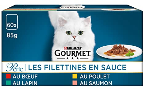 Gourmet Perle Erlesene Streifen Katzenfutter nass, Sorten-Mix, 60er Pack (60 x 85g)