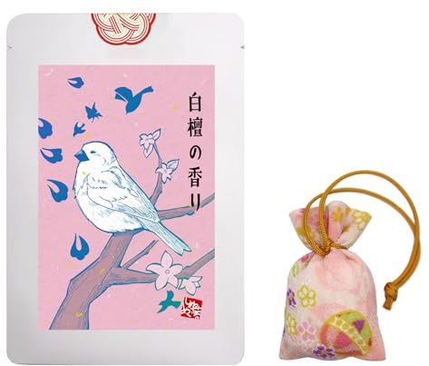 Japanese Sandalwood (Byakudan) Scented Sachet Calming Drawer & Closet Fragrance | Long-Lasting, Hand-Finished in Japan
