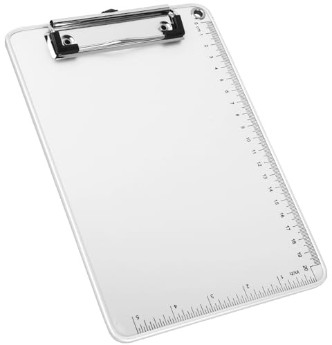 Metall Klemmbrett, Mappe Clipboard, Hartfaser Schreibbrett mit Gummierter Metallklemme, Zwischenablage mit Aufhängeöse, Schreibmappe für Büro Schule (A5)