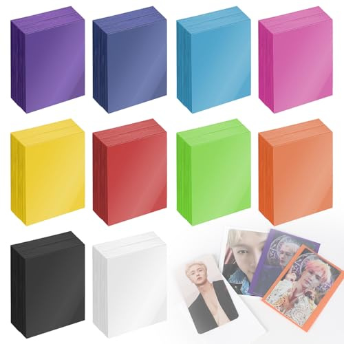 MIGUBIGU 1000 Stück Farbige Karten Hüllen 66 x 91mm, Kunststoff Weiche Sammelkartenhüllen Rückseite Matt Gefrostet 10 Farbe für Sammelkarten