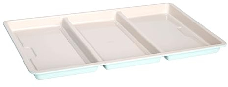 Tasty Smart Solutions Bakeware, 17-Inch x 11-Inch 3-Section Roasting Pan, Durable Carbon Steel for Even Cooking, Premium Nonstick Coating, Divided Design for One-Pan Meals, Dishwasher Safe, Aqua