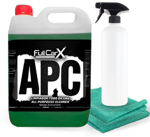 FULLCARX APC Todo-En-Uno Ultra Concentrado 5 Litros Limpiador Multiusos Coche, Diluir en Agua, Apto para Cualquier Superficie Carrocería Llantas Interior Textil Producto Limpieza Detailing Profesional
