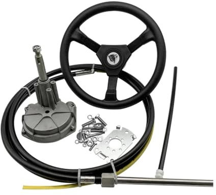 REUISAX de dirección de fueraborda mecánico Compatible con 12 pies y Kit de Volante Accesorios Marinos