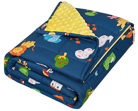 WOLTU Couverture Lestée, 3kg, 105x150 cm, Couverture Pondérée, 7 Couches, Billes de Verre Intégrées, en Coton, pour Sommeil Profond