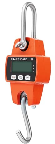 300KG Profi Digital Hängewaage Zugwaage, Kranwaage Lastenwaage Industriewaage Crane Scale Aluminium-Kranwaage, Elektronische Wildwaage mit Haken Zugwaage, Mini Tragbare Waage für Zugang zum Gewicht