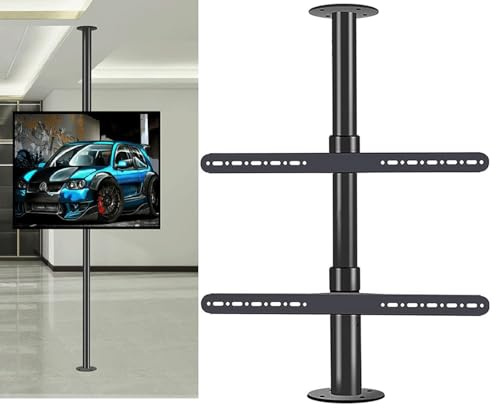 XYEJL TV Wall Mount Height Adjustable TV Stand And Wall Mount,LCD TV 360 Degree Rotating Floor Frame,Swivel Partition Wall TV Rack Swivel Base Cabinet,Suitable For 32-75 Inch LED Display,109cm