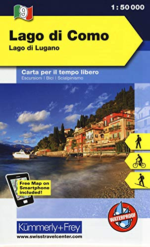 Lago di Como Nr. 09 Outdoorkarte Italien 1:50 000: Lago di Lugano, free Download mit HKF Maps App (Kümmerly+Frey Outdoorkarten Italien, Band 9)