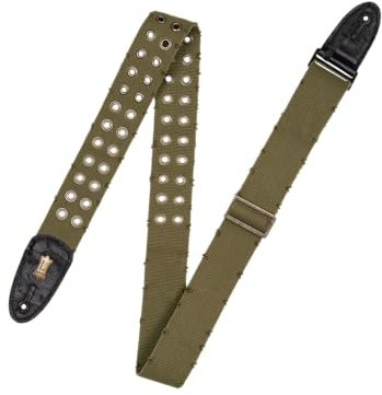 Levy's Leathers Unisex-Erwachsene 5,1 cm Langer Gitarrengurt aus Baumwolle mit Messingösen und Tri-Glide-Einstellung Grün, Standard