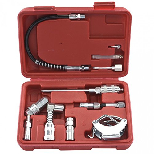 10 Pc Air Lubrication Kit Grease Gun Lubrication Accessory Kit | Zerk Fittings Multi Function