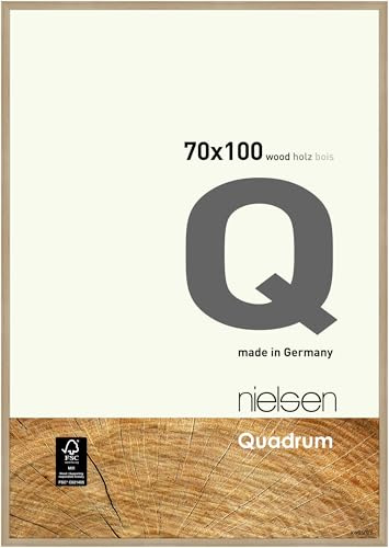 nielsen Holz Bilderrahmen Quadrum, 70 x 100 cm, Hellbraun | Holz Posterrahmen im Hoch- & Querformat zum Aufhängen Hellbraun matt Echtglas
