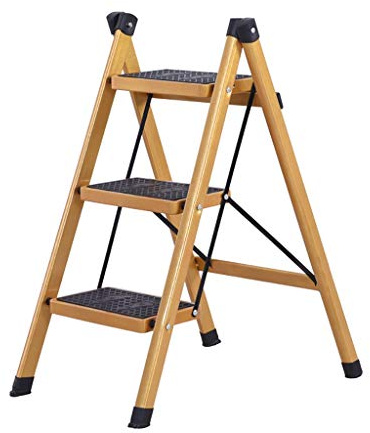 GJ-TD Stools Folding 2/3 Step Ladder Safety Non Slip Mat Heavy Duty Steel Portable Kitchen Stool Caravan Home Garden Tool (Size : 41 * 66 * 80CM)