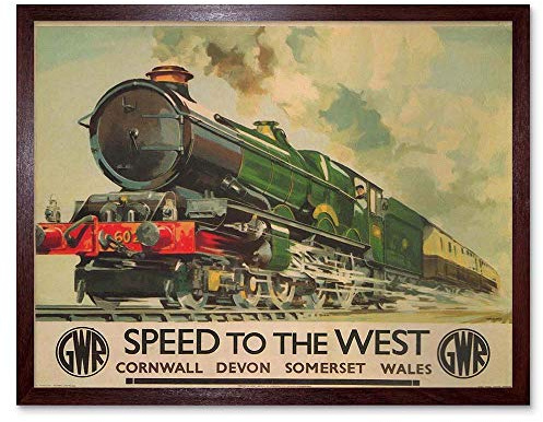 Wee Blue Coo Travel Gwr Railway Rail Train Steam Engine Corn Wales UK Retro Art Print Framed Poster Wall Decor 12x16 inch
