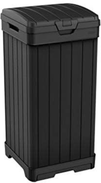Keter Baltimore Abfallbehälter Mülleimer Kunststoff 125L schwarz 87,4 cm