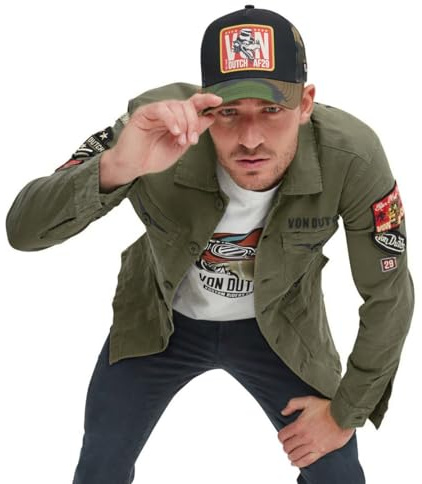 Von Dutch Veste fine coton homme Rebel, Vert Taille M