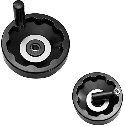 WITTKOWARE Hand-Drehkurbel, rund, klappbarer Griff, Wellen-Ø 16mm, Außen-Ø 160mm