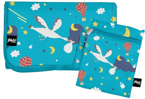 JollyEst® Baby Changing Mat Portable | Extra Large 70cm x 55cm | Travel Changing Mat | New Born Baby Essentials | Toddler Travel Essentials | Changing Table Topper