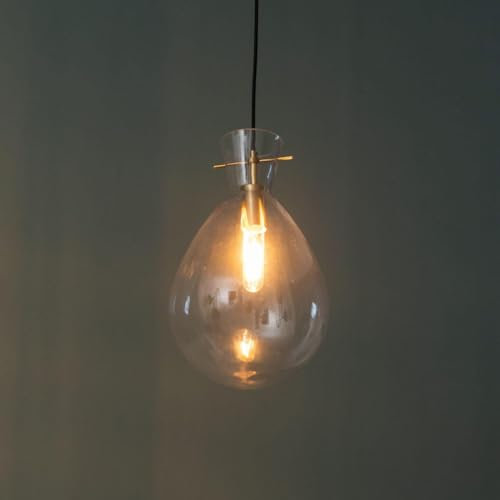 Kosilum – Lampadario a sospensione trasparente – Gabriela – Luce bianca calda – Illuminazione soggiorno camera cucina corridoio – 1 x max 60 W – E27 – IP20