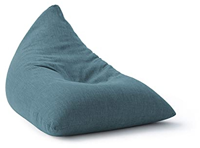 Lumaland Gaming saccosäck och golvkudde | XXL beanbag i triangelform | 150 x 100 x 100 cm och 370 l volym | tvättbart och robust överdrag | Perfekt att använda som fåtölj och soffa | lätt sittdyna