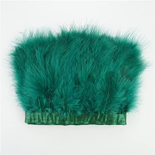 2 Meter/Lot Farbige Federbesätze Flauschige Truthahnfedern Fransen für Kleidung Dekoration Hochzeit Bastelzubehör-Dunkelgrün