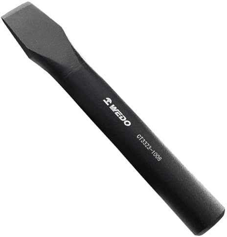 WEDO Cold Chisel,Chrome Steel Flat Chisel,Blade 27mm,Wood Chisel,Length 300mm,Anti-Corrosion,High Strength,Black-Spray On Surface,Wear Resistance